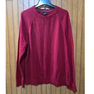 Banana‎ Republic Sweater Sz XL Red Crew Neck Pullover Long Sleeve Cotton